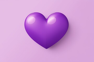 Purple heart isolated on background, flat lay, vecor illustration 