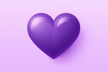 Purple heart isolated on background, flat lay, vecor illustration 