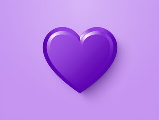 Purple heart isolated on background, flat lay, vecor illustration 