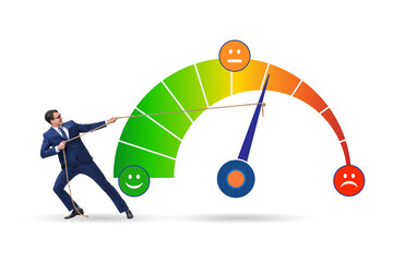 Satisfaction meter in customer opinion concept