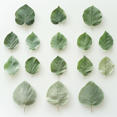 Creative layout made of green leaves. Flat lay. Nature spring concept.