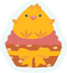 easter cupcake with chicken