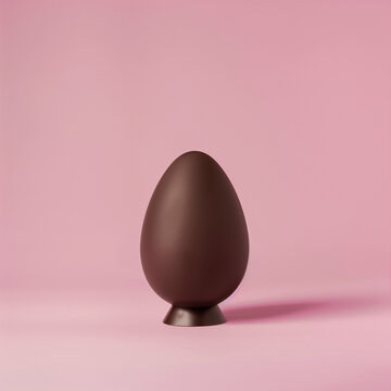 Chocolite Easter egg.,Minimal creative Easter food concept.Copy space,top view,flat lay.Generative AI