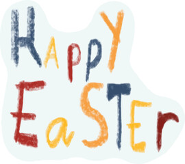 happy easter hand drawn alphabet