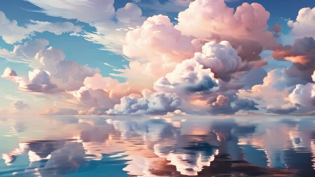 Clouds Over Water Painting