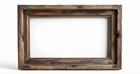 Fototapeta premium Vintage charm - A wooden frame with a blank canvas, ready for your masterpiece