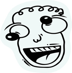 hand drawn cartoon troll face
