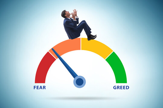 Fear and greed investor behaviour concept