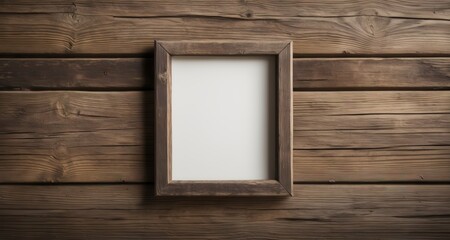  Awaiting Art - Empty Frame on Wooden Wall
