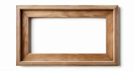  Empty wooden picture frame on wall