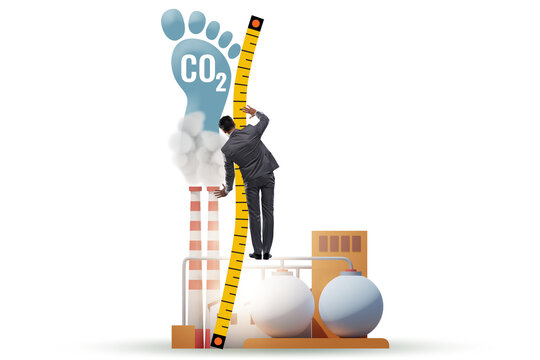 Carbon footprint concept with pollution