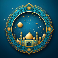 Islamic design greeting card background - genarate ai