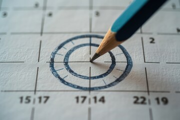Close up of a calendar with a past due date circled symbolizing deadline past date reminder minimalist the circled past