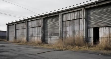 Fototapeta na wymiar Abandoned warehouse, waiting for its story to unfold