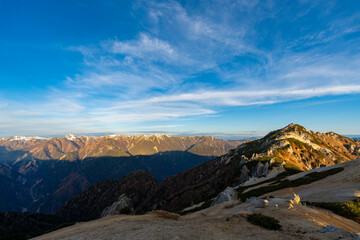 燕岳のモルゲンロート