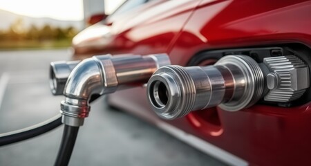  Connecting the future - A close-up of a car's charging port