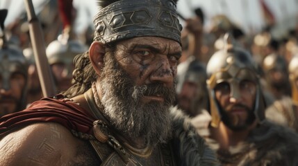 A seasoned Numidian warrior his years of experience giving him an aura of confidence and wisdom as he leads his fellow warriors into battle.