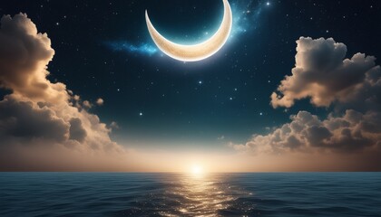 Obraz na płótnie Canvas Moonlight Serenade - A tranquil night under the stars