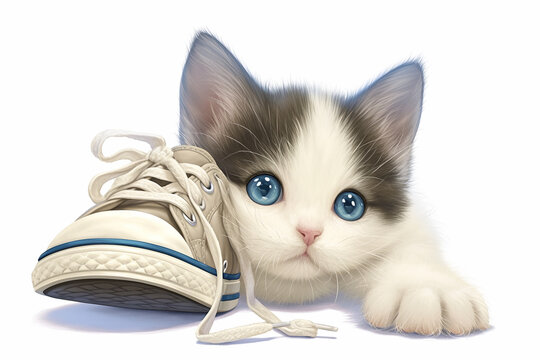 kitten and shoes
