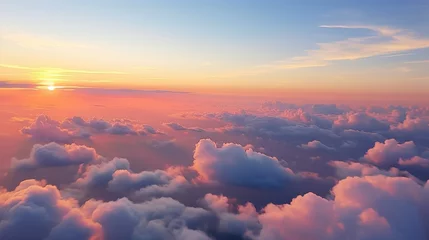 Fotobehang Sunset with blue sky . Generative AI © @desy