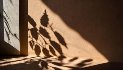 Generated image of shadow of a plant on the wall 