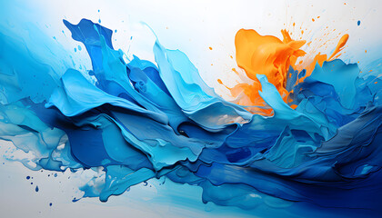 abstract art blue colorful painting background