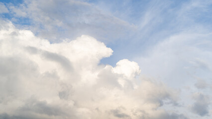 Photograph of clean blue sky and white clouds