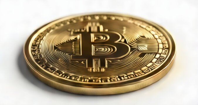  Golden Bitcoin coin, symbolizing cryptocurrency and digital wealth