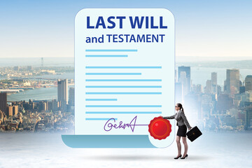Last will and testament legal concept