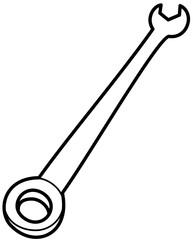 Equipment tools doodle, wrench open end,mechanic