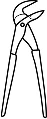 Equipment tools outline, locking pliers