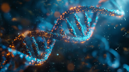 DNA biotechnology science medicine genetic concept. 3d render Illustration.