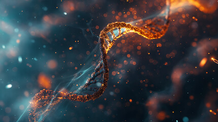 DNA biotechnology science medicine genetic concept. 3d render Illustration. - obrazy, fototapety, plakaty