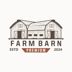 Fototapeta premium Barn logo agriculture building template farmer farm vintage design simple retro style illustration