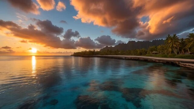 Sunset over the sea