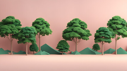 3D Environmental Crisis. Deforestation Illustration for Earth Day Awareness