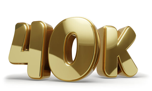 40k Dourado com Fundo Transparente e Sombra