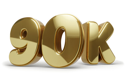 90k Dourado com Fundo Transparente e Sombra