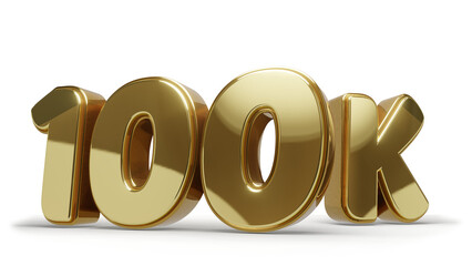 100k Dourado com Fundo Transparente e Sombra