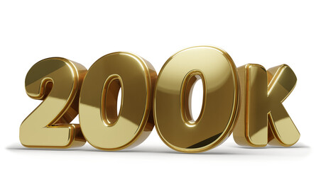 200k Dourado com Fundo Transparente e Sombra
