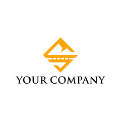 mountain and road initials concept