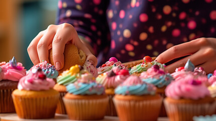 girl decorating cupcakes