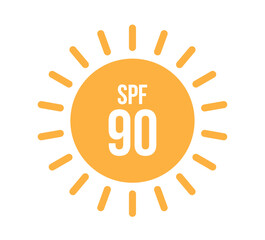 90 SPF vector. Skin protector and UV ray blocker. Comestico and sunburn protective cream
