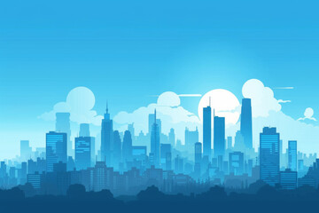 Fototapeta premium City silhouette or urban background. 