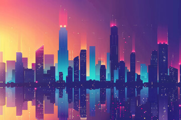 Abstract city building skyline. Buildings silhouette. 