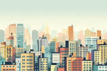 Fototapeta na wymiar City Building Panorama Vector Illustration with place for text .