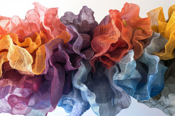 Color field by soft sculptures.