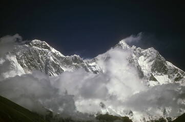 Nuptse and Lhotse, near Everest - obrazy, fototapety, plakaty
