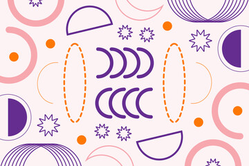 Memphis Shape Geometric Background Template 