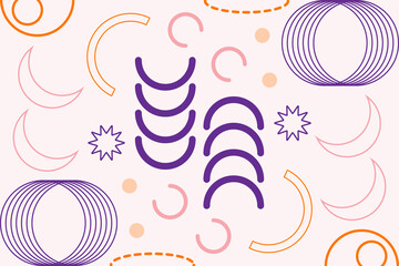 Memphis Shape Geometric Background Template 